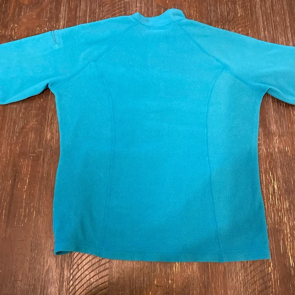 L. L. Bean Fleece Jacket Sz S Women's 1/4 Zip Pullover Shoulder Pocket Aqua Blue - Picture 6 of 12